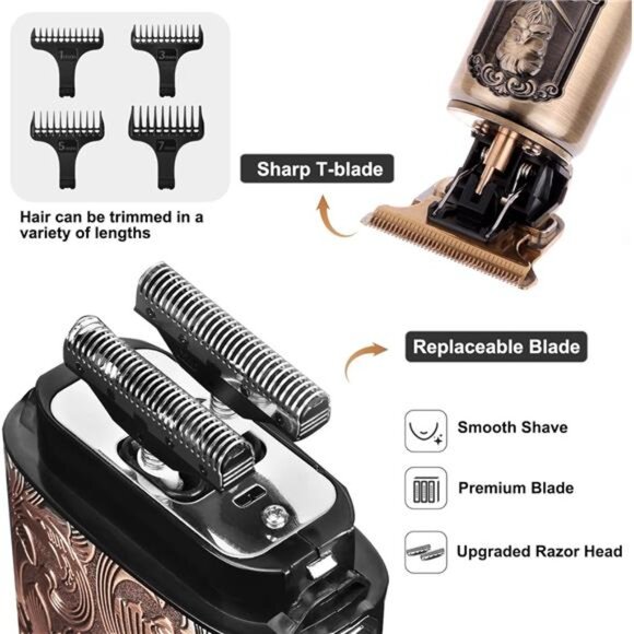 Foil Shavers Electric Razor for Men, Beard Trimmer Grooming Shaving Kit - Picture 2 of 7